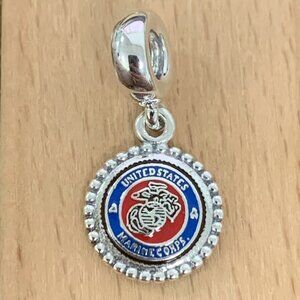 Pandora USMC Marine Corps Exclusive Dangle Charm, S925 Silver Bracelets